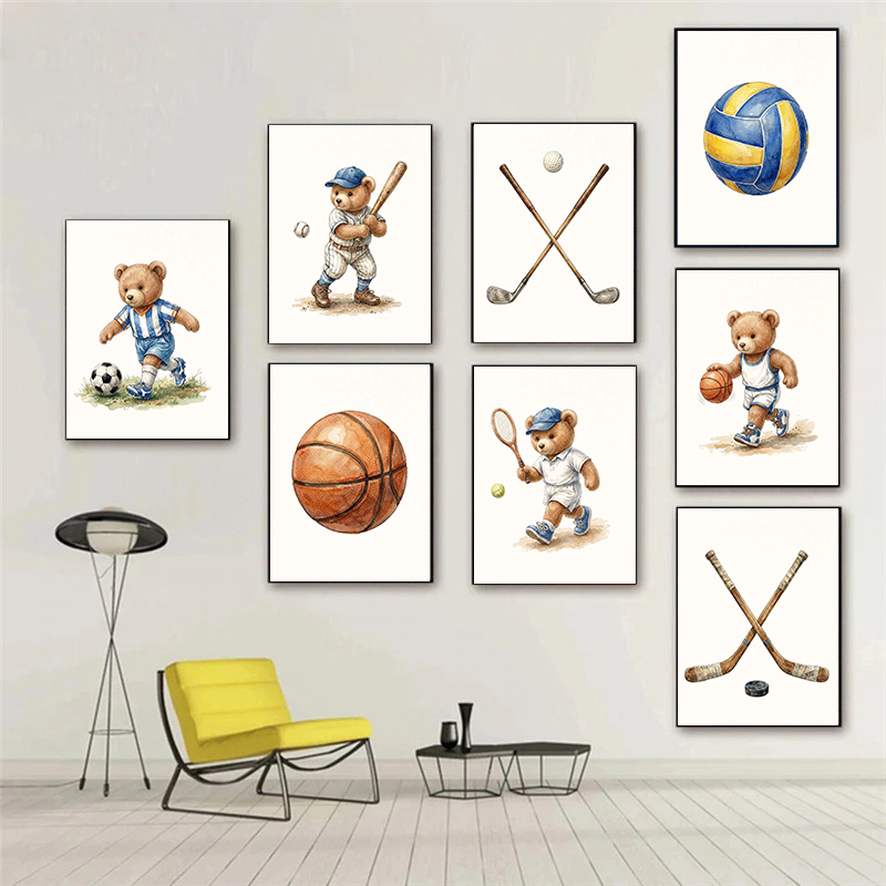 Badminton Single - لوحات فنية قماشية لغرف الأولاد بتصميم