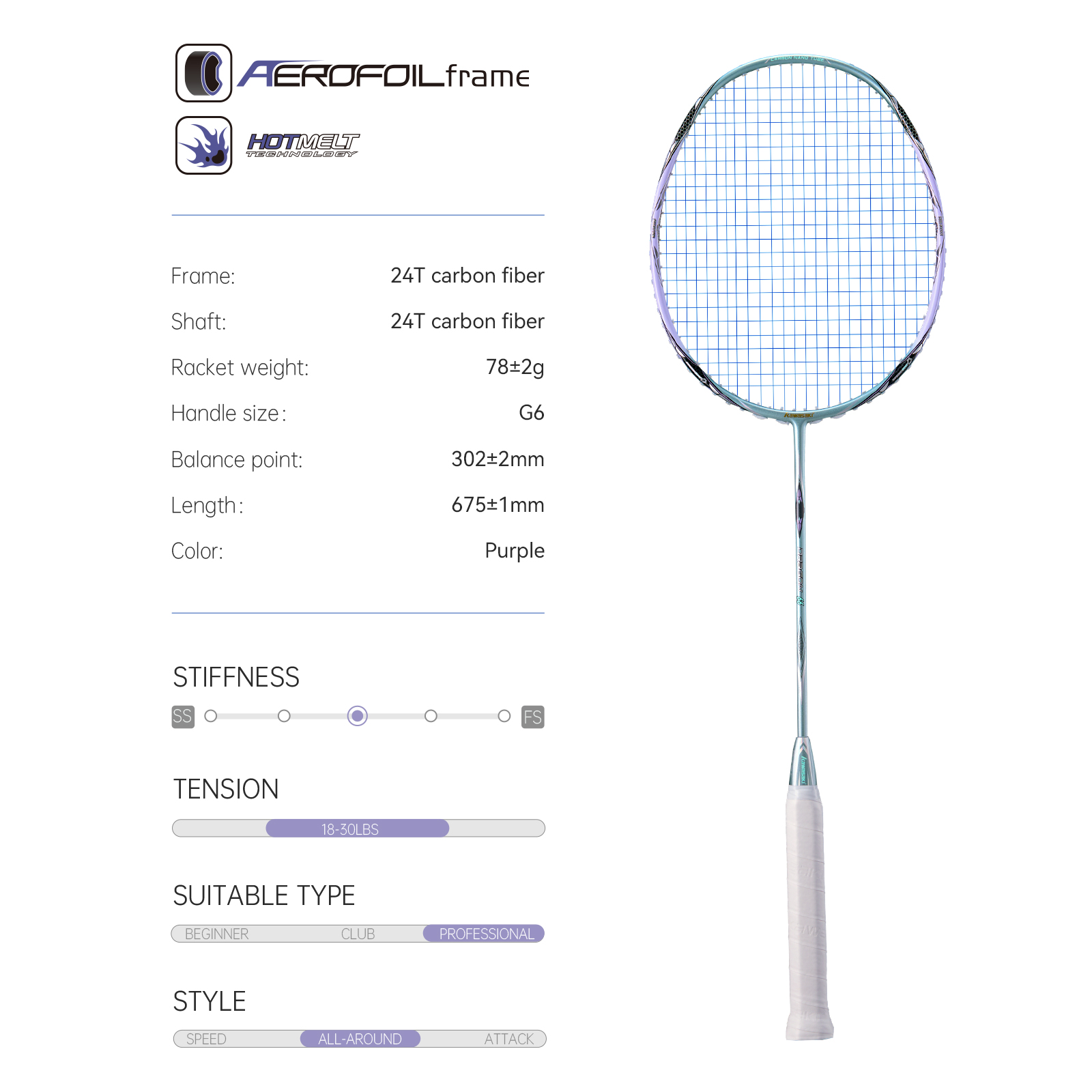 كاواساكي مضرب كرة الريشة المهن - مراجعة Badminton Bwf وسعره